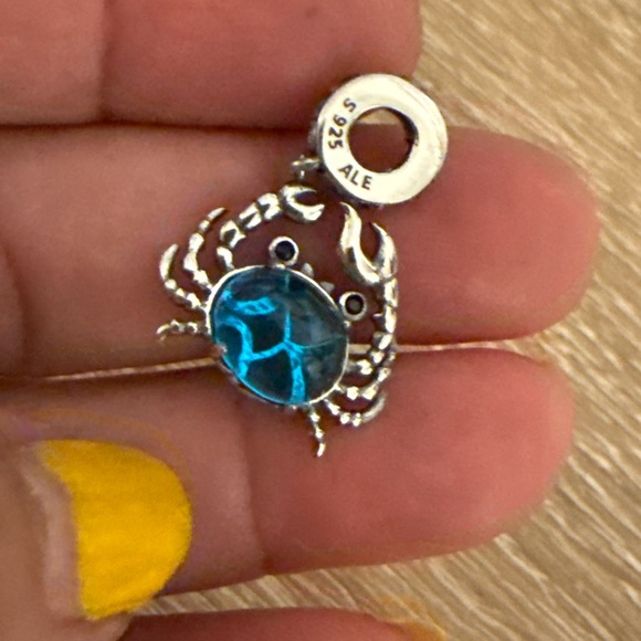 Silver and Blue Crab Charm - Picture 5 of 5